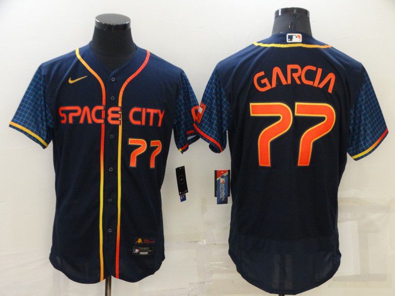 Men Houston Astros #77 Garcia Blue City Edition Elite Nike 2022 MLB Jersey->houston astros->MLB Jersey